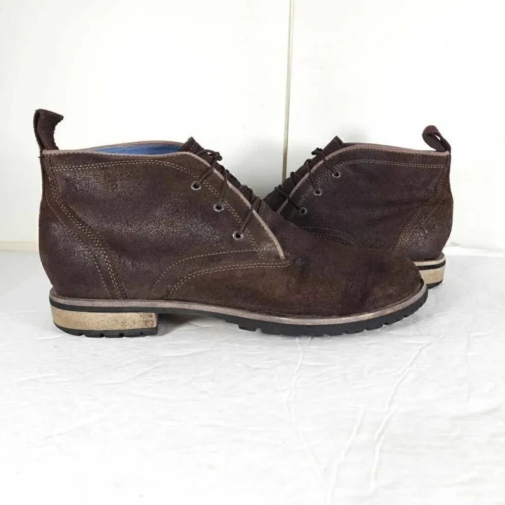 Marc Nason Men’s US 10,5 Brown Suede Leather Lace Up Ankle Chukka Boots Shoes